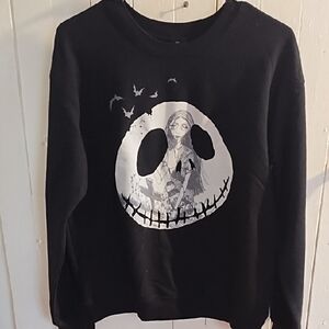 Disney Like New Black Graphic Sweatshirt Nightmare Before Christmas Med. (7-9).